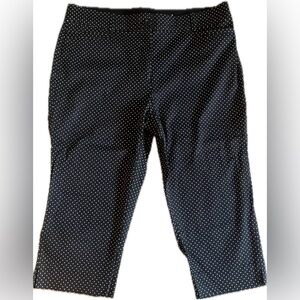 Studio Works Black Capris with White Polka dots. Excellent condition. Size 16